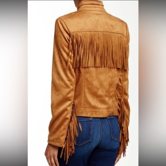 BNWT Rachel Roy Brown Suede Fringe Jacket size M - Picture 9 of 10